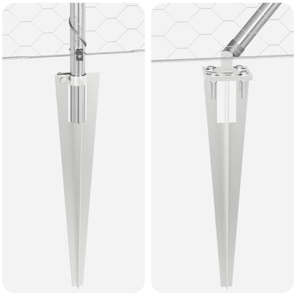 Zaun mit Pfosten Silber 0.4 x 50 m PVC-beschichteter Stahl