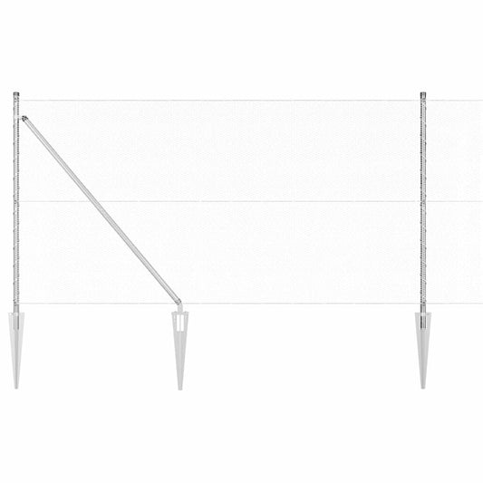 Zaun mit Pfosten Silber 1,4 x 50 m PVC-beschichteter Stahl