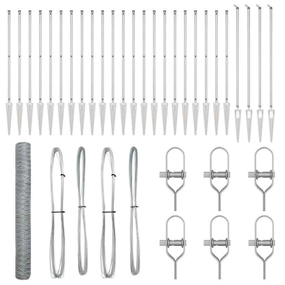 Zaun mit Pfosten Silber 1,4 x 50 m PVC-beschichteter Stahl