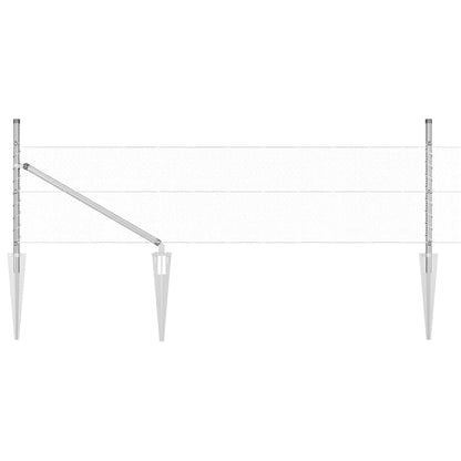 Zaun mit Pfosten Silber 0,4 x 100 m PVC-beschichteter Stahl