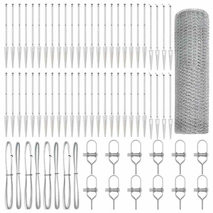Zaun mit Pfosten Silber 0,4 x 100 m PVC-beschichteter Stahl