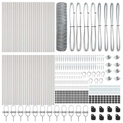 Zaun mit Pfosten Silber 0,8 x 100 m PVC-beschichteter Stahl