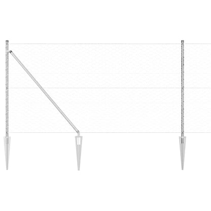 Zaun mit Pfosten Silber 1 x 100 m PVC-beschichteter Stahl