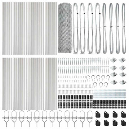 Zaun mit Pfosten Silber 1,2 x 100 m PVC-beschichteter Stahl