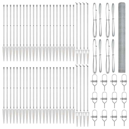 Zaun mit Pfosten Silber 1,5 x 100 m PVC-beschichteter Stahl
