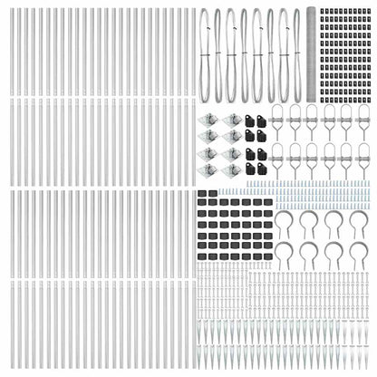 Zaun mit Pfosten Silber 1,5 x 100 m PVC-beschichteter Stahl