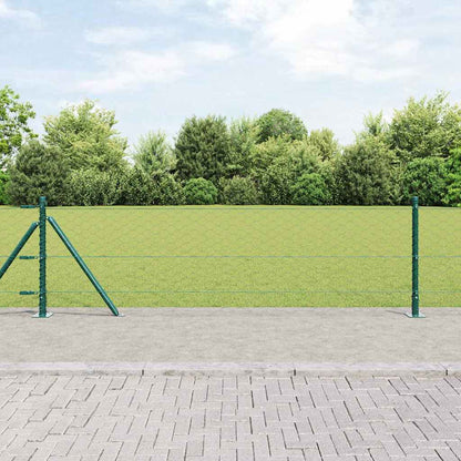 Zaun mit Pfosten Grün 0,6 x 10 m PVC-beschichteter Stahl