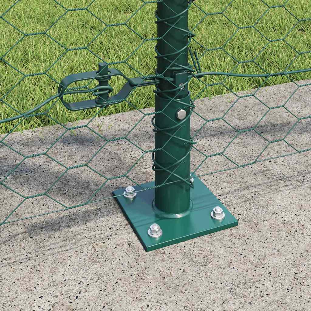 Zaun mit Pfosten Grün 1,2 x 10 m PVC-beschichteter Stahl