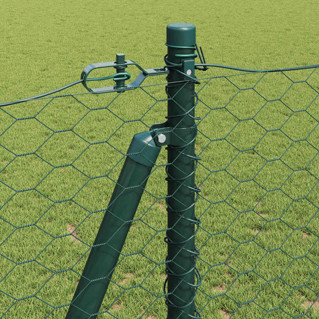 Zaun mit Pfosten Grün 1,2 x 10 m PVC-beschichteter Stahl