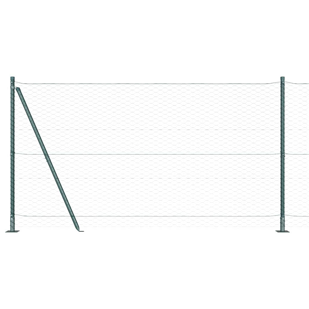 Zaun mit Pfosten Grün 1,2 x 10 m PVC-beschichteter Stahl
