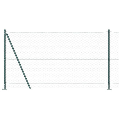 Zaun mit Pfosten Grün 1,2 x 10 m PVC-beschichteter Stahl