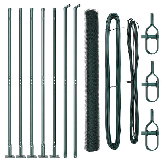 Zaun mit Pfosten Grün 1,5 x 10 m PVC-beschichteter Stahl
