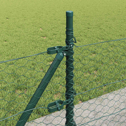 Zaun mit Pfosten Grün 0,4 x 25 m PVC-beschichteter Stahl