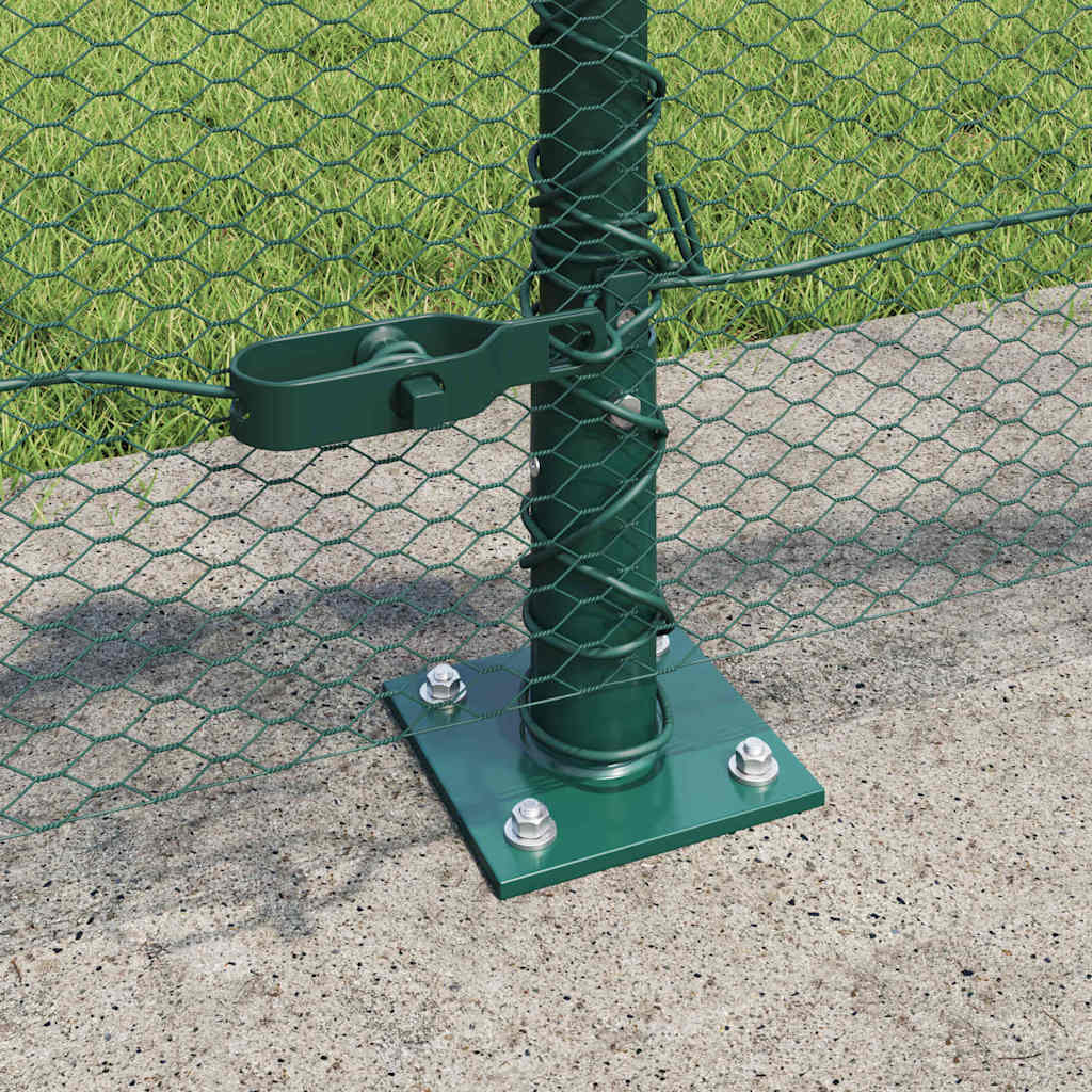Zaun mit Pfosten Grün 0,6 x 25 m PVC-beschichteter Stahl