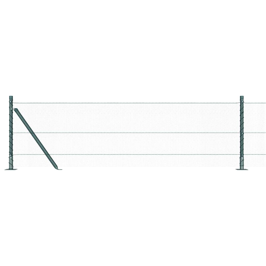 Zaun mit Pfosten Grün 0,6 x 25 m PVC-beschichteter Stahl