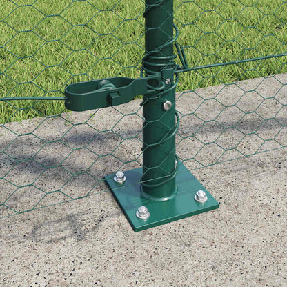 Zaun mit Pfosten Grün 0,8 x 25 m PVC-beschichteter Stahl