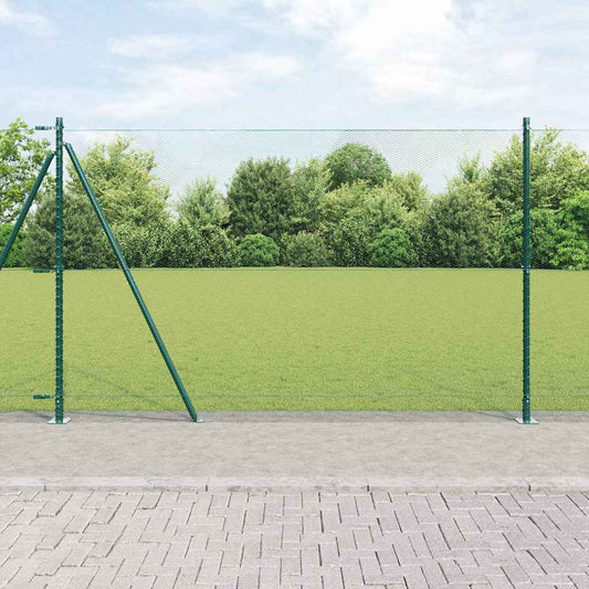 Zaun mit Pfosten Grün 1.5 x 25 m PVC-beschichteter Stahl