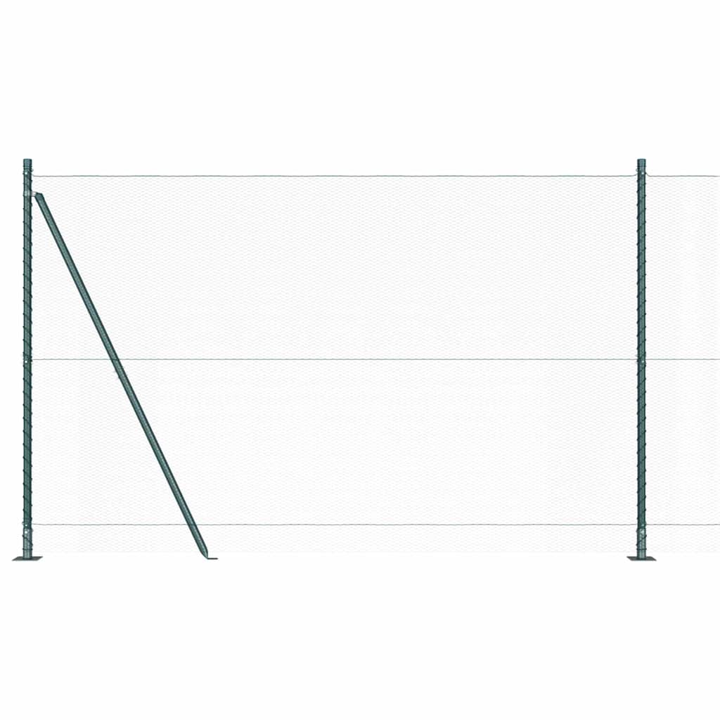 Zaun mit Pfosten Grün 1.5 x 25 m PVC-beschichteter Stahl
