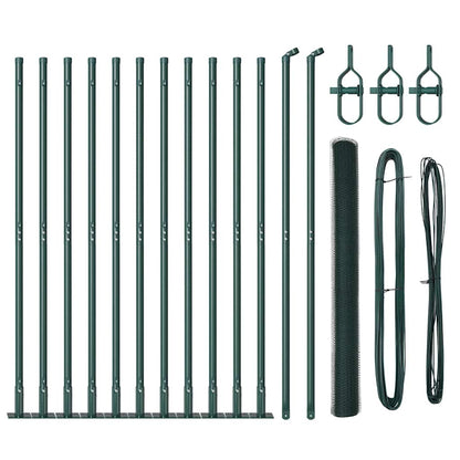Zaun mit Pfosten Grün 1.5 x 25 m PVC-beschichteter Stahl