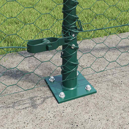 Zaun mit Pfosten Grün 1,5 x 25 m PVC-beschichteter Stahl