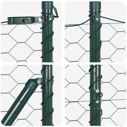 Zaun mit Pfosten Grün 1.5 x 25 m PVC-beschichteter Stahl