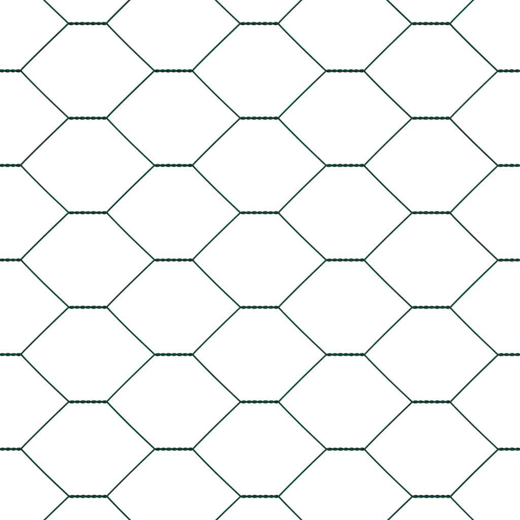 Zaun mit Pfosten Grün 1.5 x 25 m PVC-beschichteter Stahl