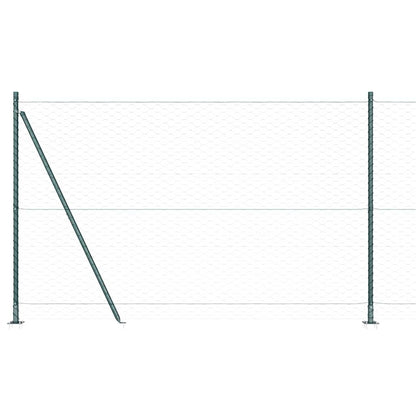 Zaun mit Pfosten Grün 1.5 x 25 m PVC-beschichteter Stahl