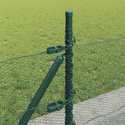 Zaun mit Pfosten Grün 0.4 x 50 m PVC-beschichteter Stahl