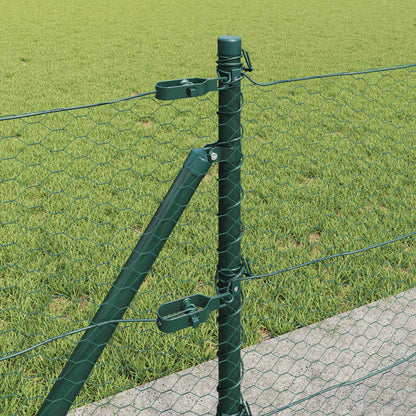 Zaun mit Pfosten Grün 0,6 x 50 m PVC-beschichteter Stahl