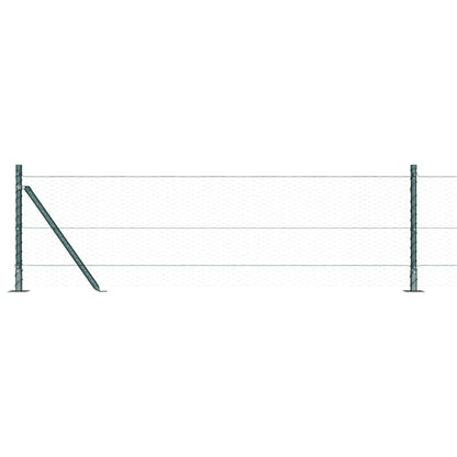 Zaun mit Pfosten Grün 0,6 x 50 m PVC-beschichteter Stahl