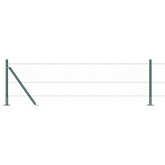 Zaun mit Pfosten Grün 0,6 x 50 m PVC-beschichteter Stahl