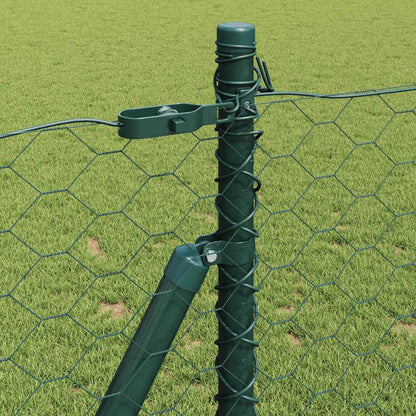 Zaun mit Pfosten Grün 1 x 50 m PVC-beschichteter Stahl
