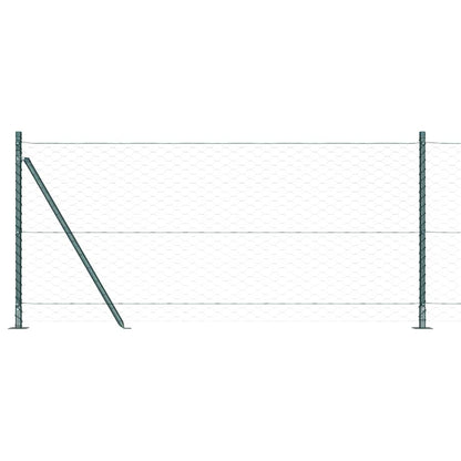Zaun mit Pfosten Grün 1 x 50 m PVC-beschichteter Stahl