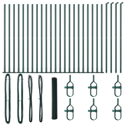 Zaun mit Pfosten Grün 1,2 x 50 m PVC-beschichteter Stahl