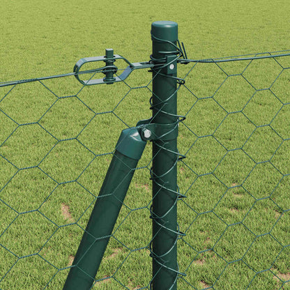 Zaun mit Pfosten Grün 1,2 x 50 m PVC-beschichteter Stahl