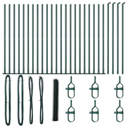Zaun mit Pfosten Grün 1,2 x 50 m PVC-beschichteter Stahl