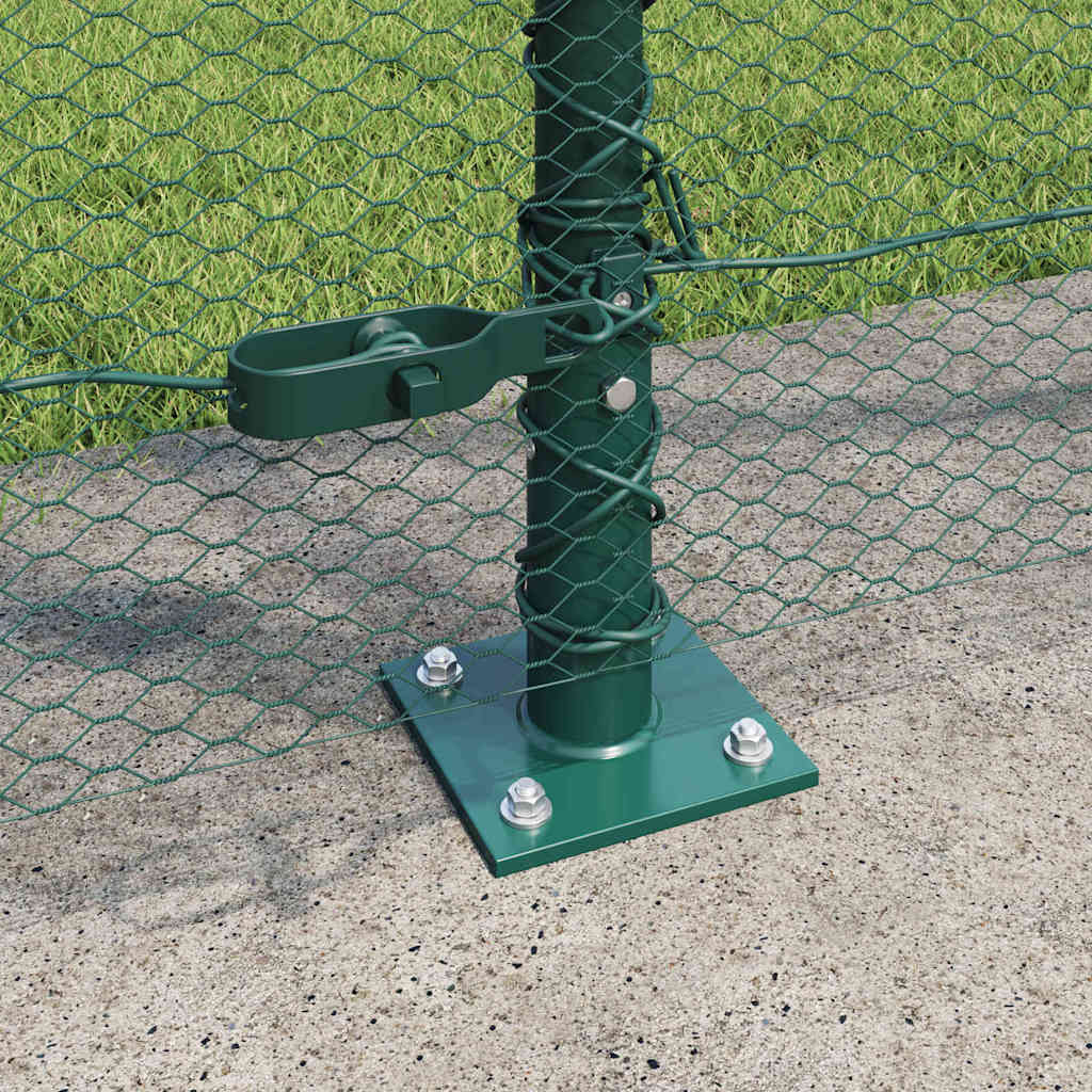 Zaun mit Pfosten Grün 1,5 x 50 m PVC-beschichteter Stahl