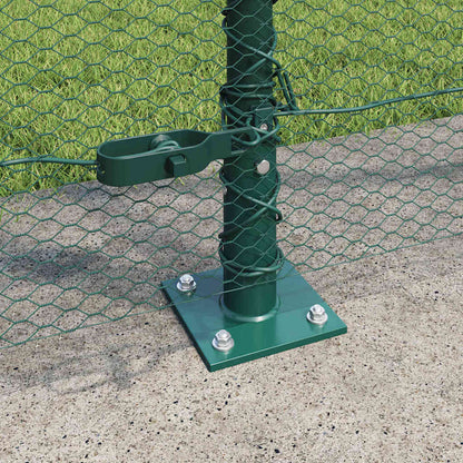 Zaun mit Pfosten Grün 1,5 x 50 m PVC-beschichteter Stahl