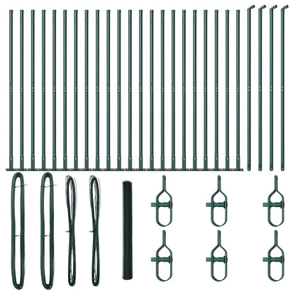 Zaun mit Pfosten Grün 1.5 x 50 m PVC-beschichteter Stahl