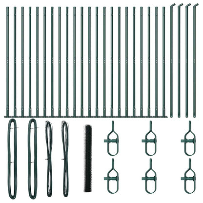 Zaun mit Pfosten Grün 1,5 x 50 m PVC-beschichteter Stahl