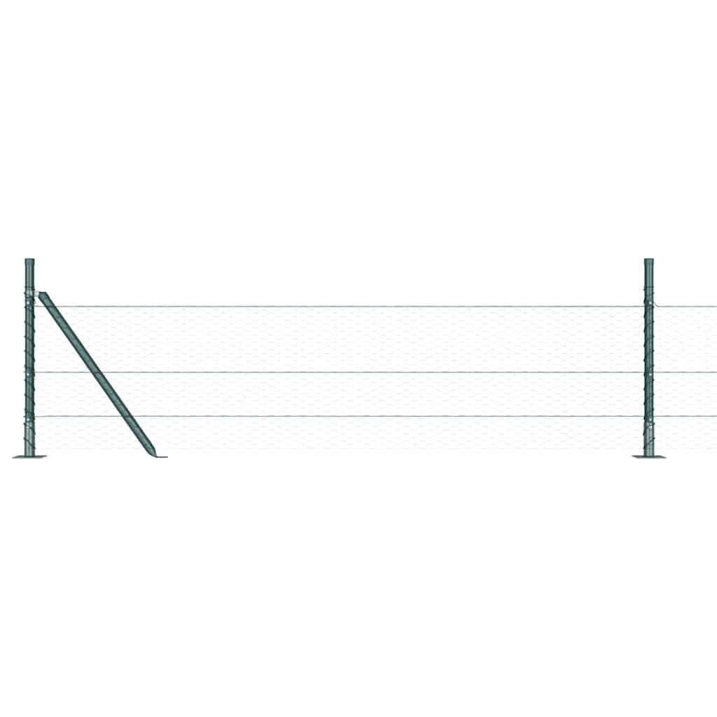Zaun mit Pfosten Grün 0,4 x 100 m PVC-beschichteter Stahl
