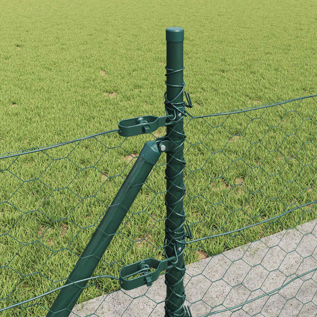 Zaun mit Pfosten Grün 0,4 x 100 m PVC-beschichteter Stahl