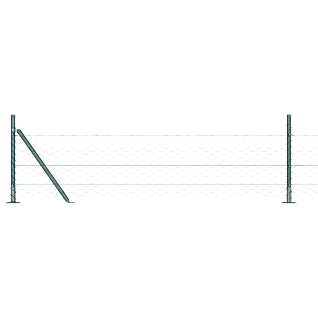 Zaun mit Pfosten Grün 0,4 x 100 m PVC-beschichteter Stahl