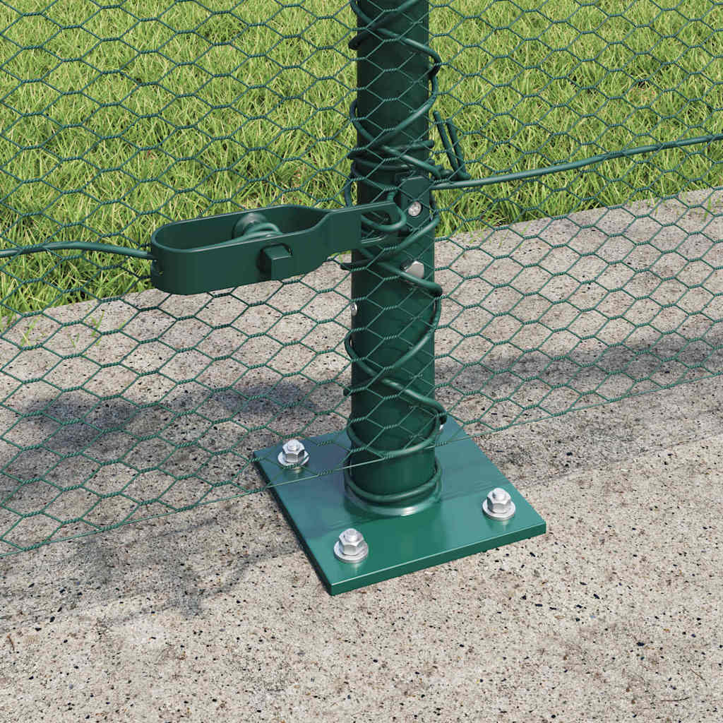 Zaun mit Pfosten Grün 0,5 x 100 m PVC-beschichteter Stahl