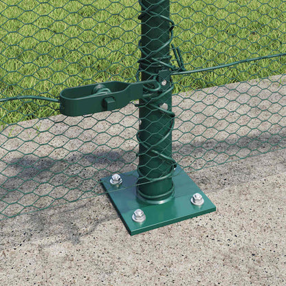 Zaun mit Pfosten Grün 0,5 x 100 m PVC-beschichteter Stahl