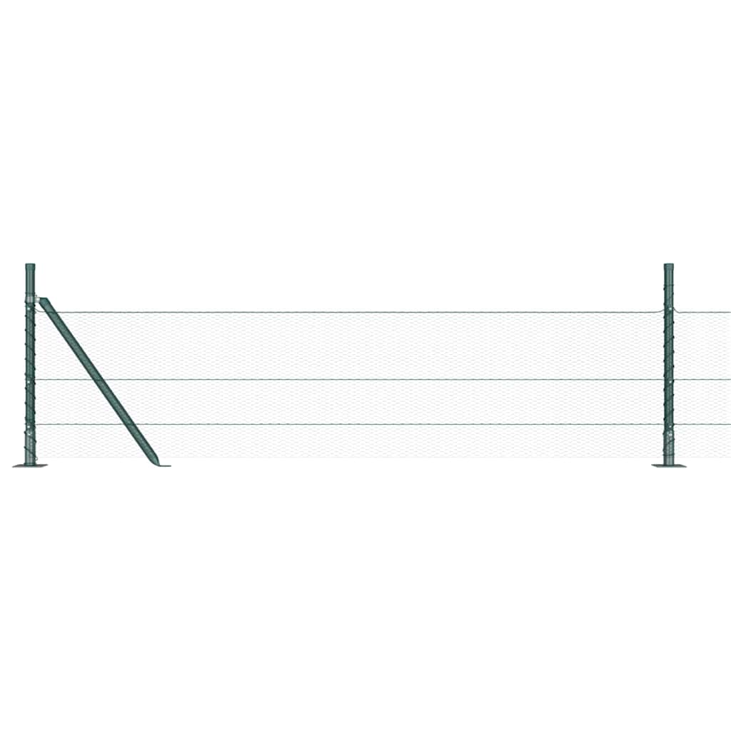 Zaun mit Pfosten Grün 0,5 x 100 m PVC-beschichteter Stahl