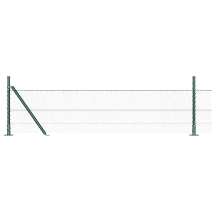 Zaun mit Pfosten Grün 0,5 x 100 m PVC-beschichteter Stahl