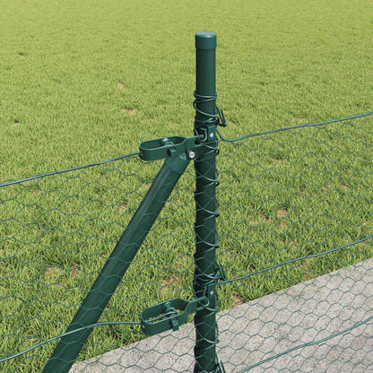 Zaun mit Pfosten Grün 0,5 x 100 m PVC-beschichteter Stahl