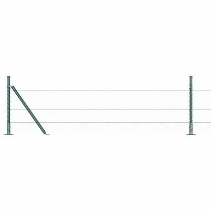 Zaun mit Pfosten Grün 0,5 x 100 m PVC-beschichteter Stahl