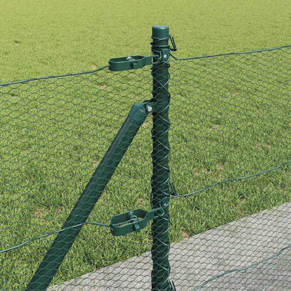 Zaun mit Pfosten Grün 0,6 x 100 m PVC-beschichteter Stahl
